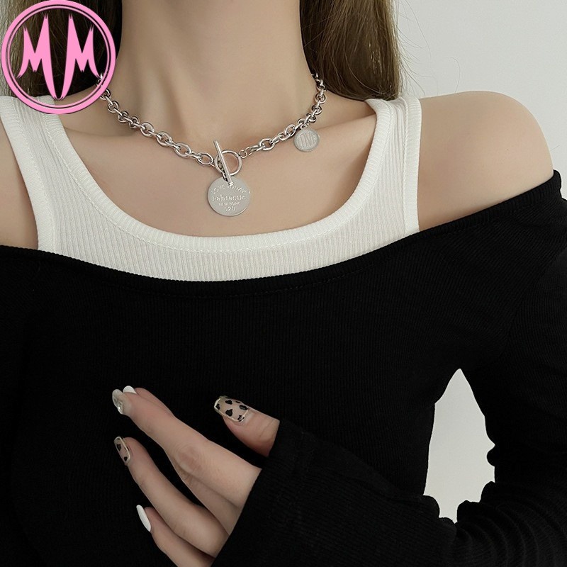 MORYMOSHI N965 Kalung Wanita Rantai Titanium Stainless Kunci Anti Karat Anti Luntur Fashion Korea