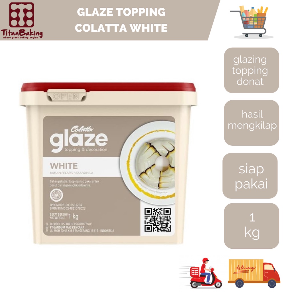 

Glaze Toping Colatta 1kg/Toping Donat Colatta 1kg White/Putih