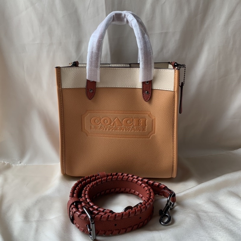 Coach Field Tote 22 In Colorblock With Coach  Badge And Whipstitch (C3863)