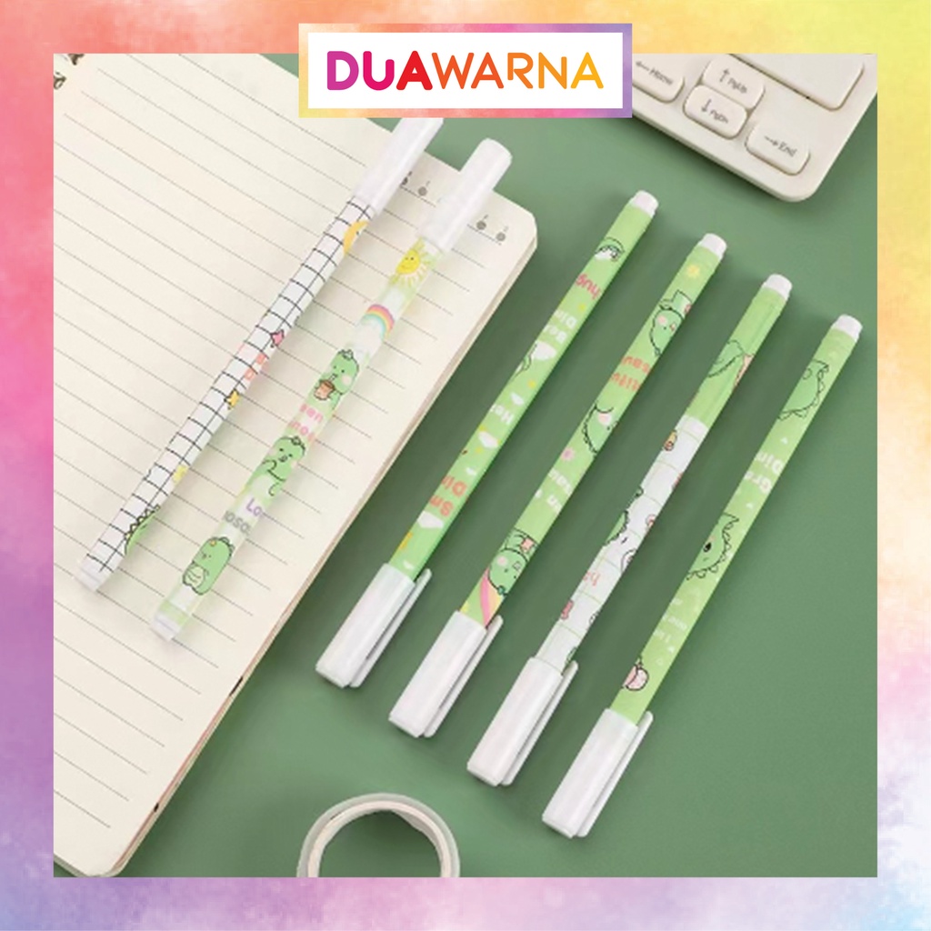 

DuaWarna Pulpen Ajaib Pulpen Gel Motif Dinosaur dan Buah Ballpoint Bolpen Pena Pen Buah Korea Pena Lucu Karakter Dino Import