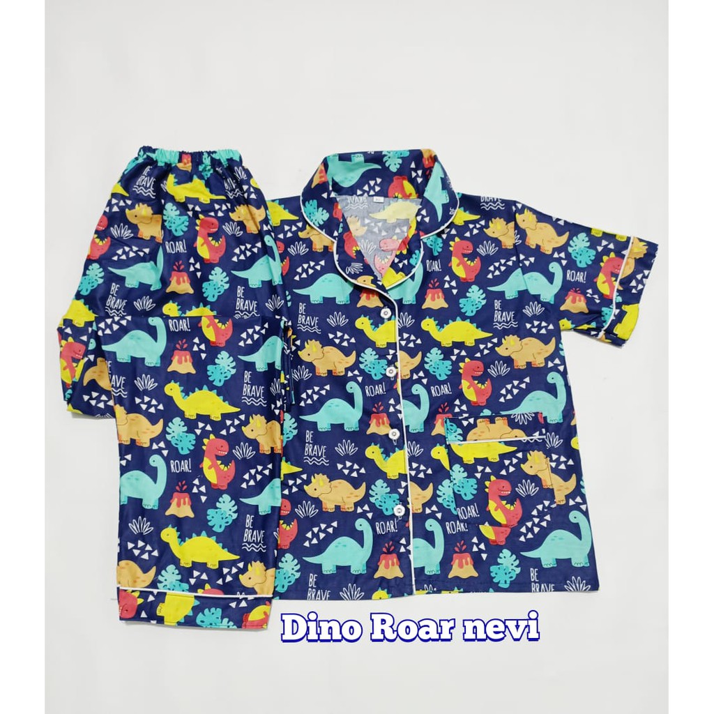 PIYAMA KIDS DAN ABG MOTIF DINO GREEN DAN NEVI