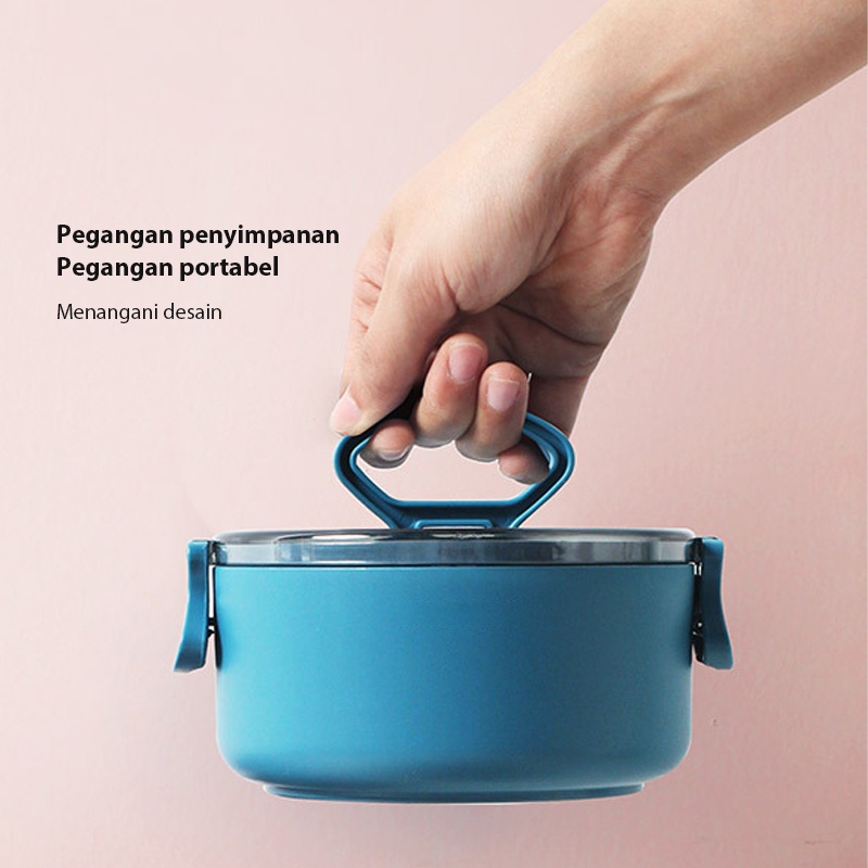 VISHAL Besar Lunch Box Anti Bocor Kotak Makan Anti Percikan Tempat Bekal Free Sendok VS-58