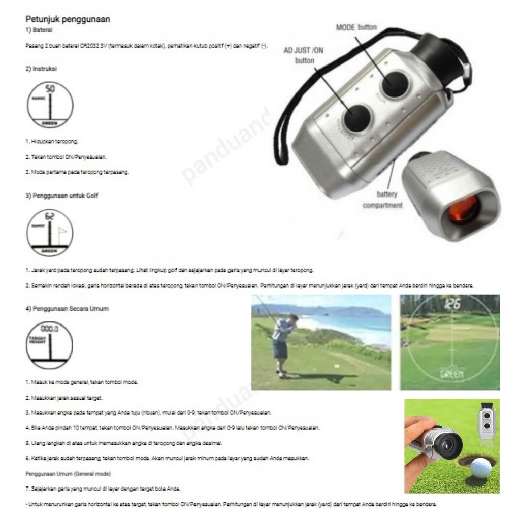 Kekeran Alat Teropong Digital Pengukur Jarak Multiguna Golf  Range Finder 111132