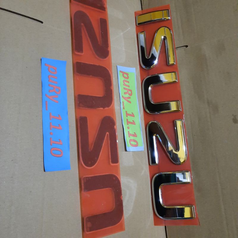 EMBLEM LOGO 3D TIMBUL ISUZU KABIN DEPAN CHROME ORIGINAL ELF NKR 55 NKR 71 NMR 71 TRAGA