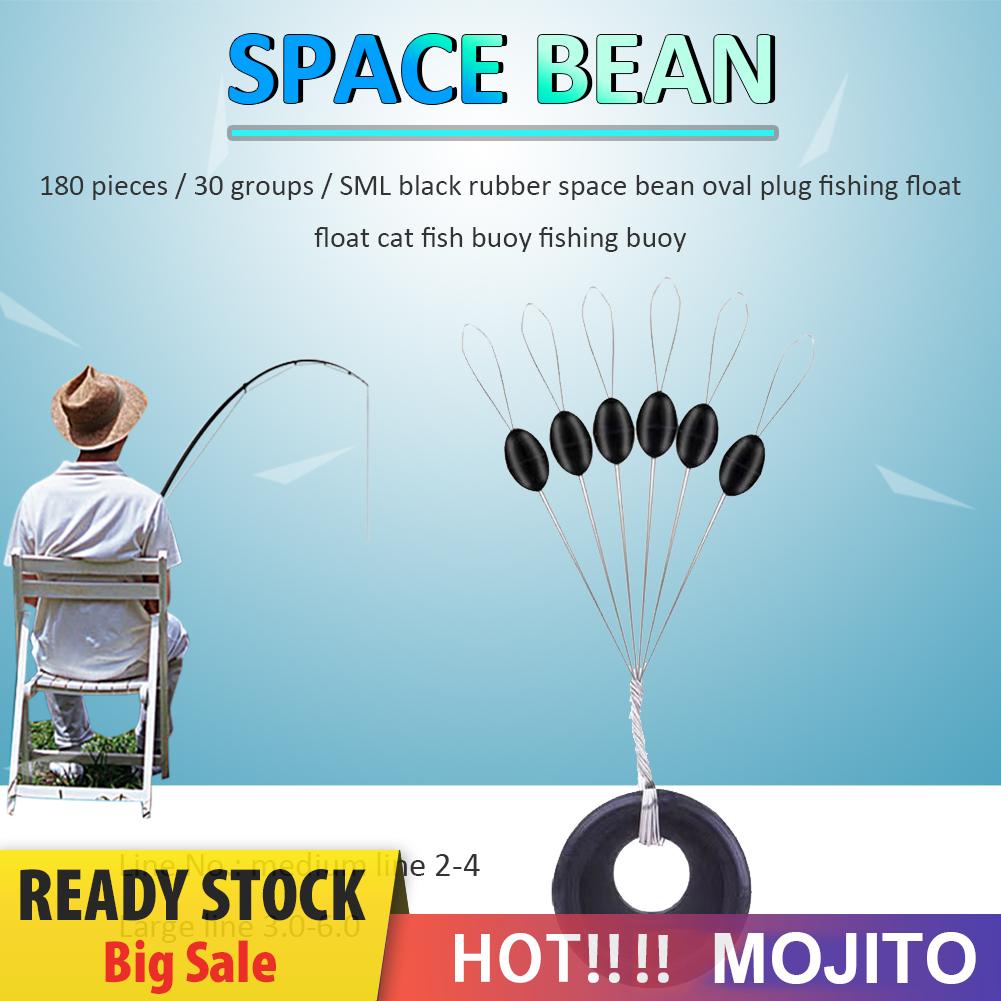 60pcs / 10 Grup Karet Space Beans Stopper Senar Pancing