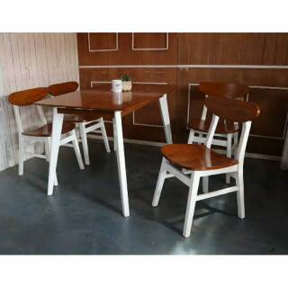 MEJA MAKAN SET DINNING TABLE SET MINIMALIS  4 KURSI  