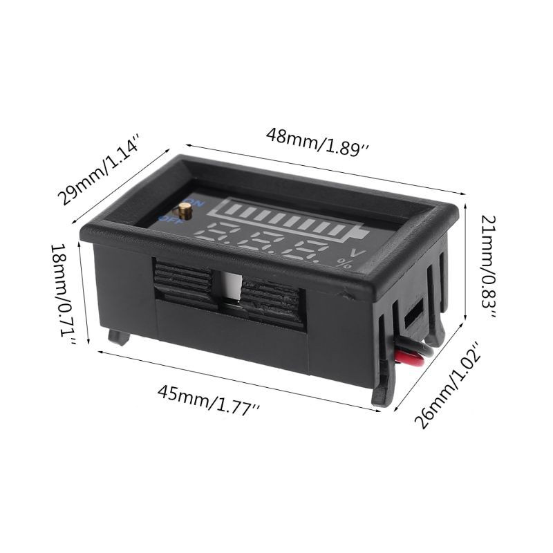 CRE  12V Car Lead Acid Battery Capacity Indicator Voltmeter Power Tester with Switch