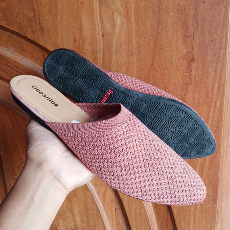Sandal Slop Rajut Import Tutup Desantos Kekinian OOTD Mewah Premium