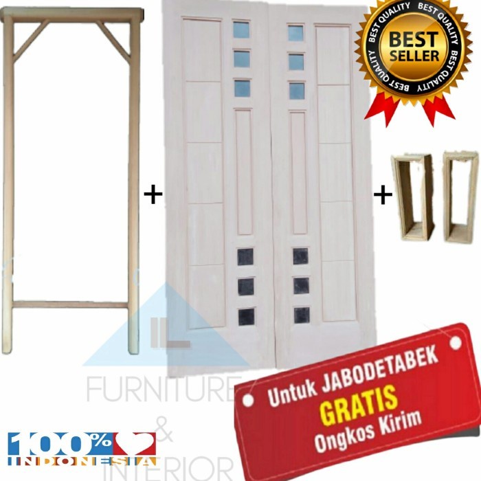 Set Daun Pintu 2 Kayu Kamper Oven Berkualitas Rumah Utama Minimalis