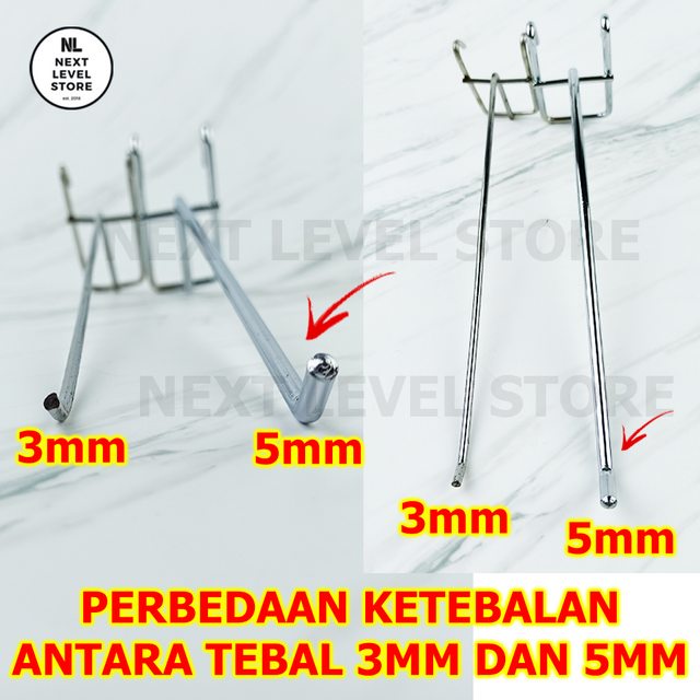 Stainless Hook 10 15 20 25 CM Tebal 5MM Gantungan Cantolan Ram Display