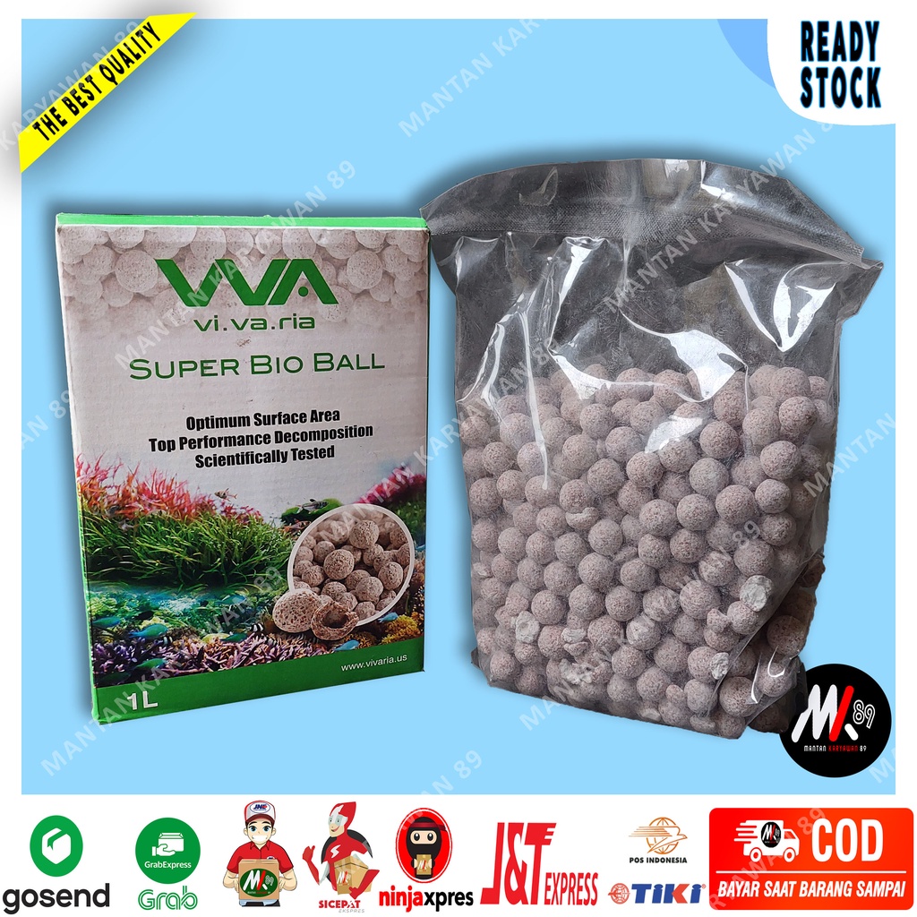 VIVARIA Super Bio Ball Media Filter Air Laut Tawar Aquarium Kolam Aquascape Rumah Bakteri Premium Ku
