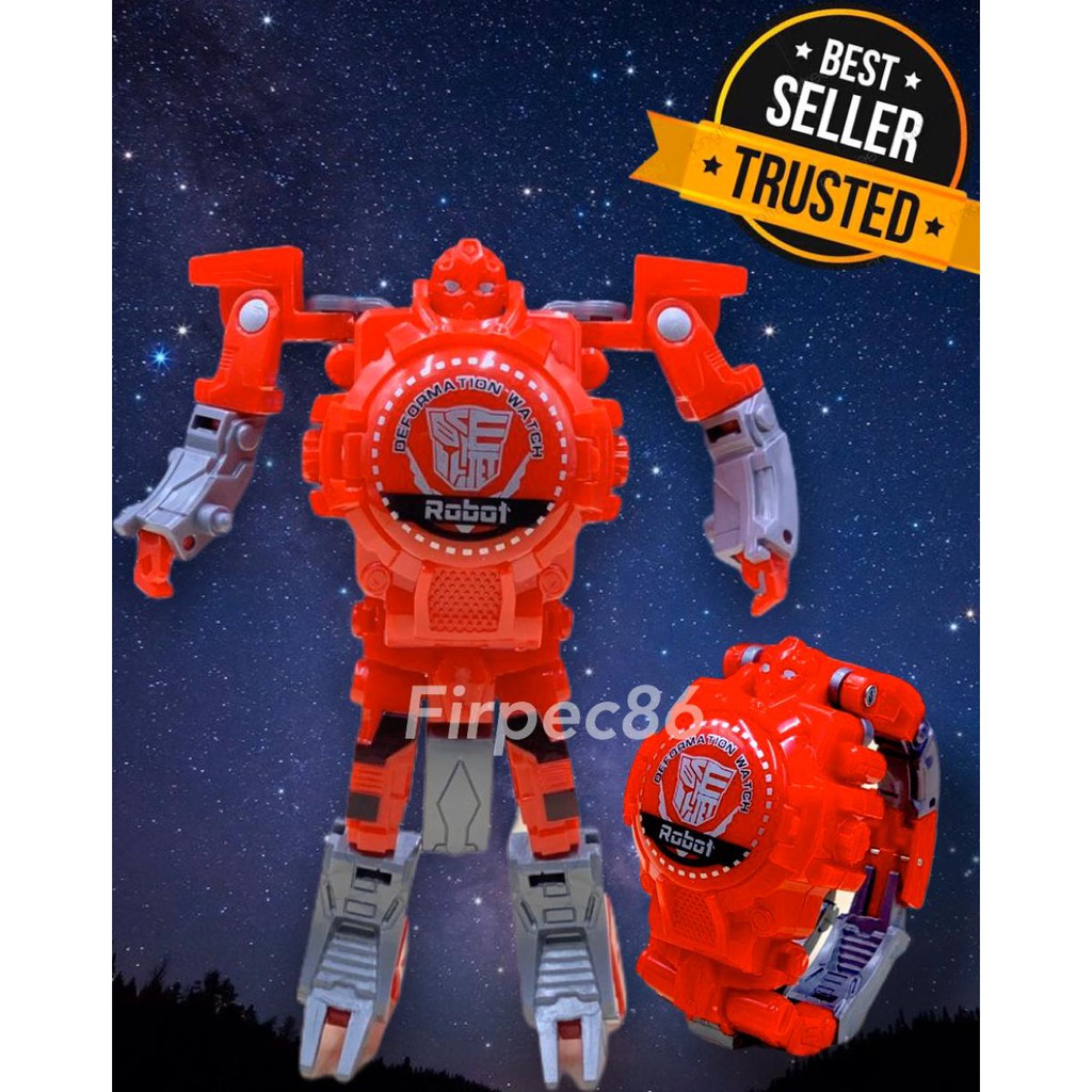 F86 Jam Tangan Anak Robot Transformers Bentuk Robot Mode Super-Hero Karakter Digital Grosir Murah