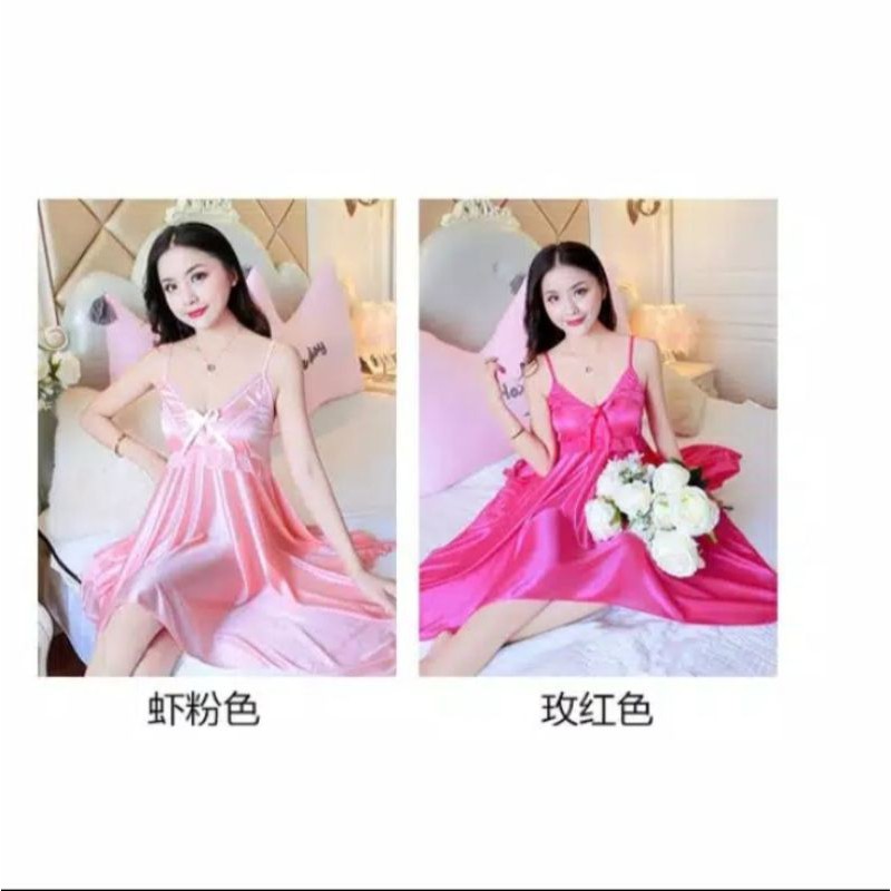 baju Tidur Silk Satin Sexy/Dress Sexy/Baju Tidur Sexy/Terusan Sexy/Lingerie