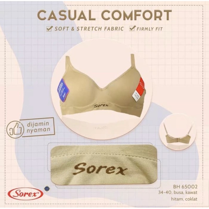 BH | Bra Casual Comfort SOREX 65002 Pakai Kawat dan Busa Tipis