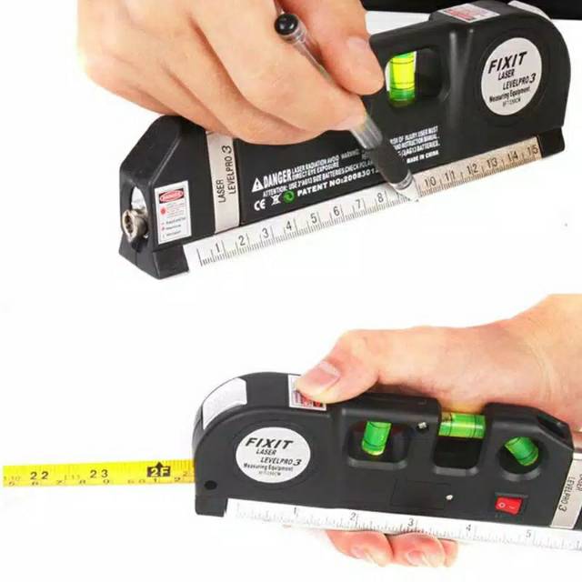 4in1 Meteran Penggaris Laser Waterpass Measuring Tape Penggaris Laser Horizontal Vertical LEVELPRO3