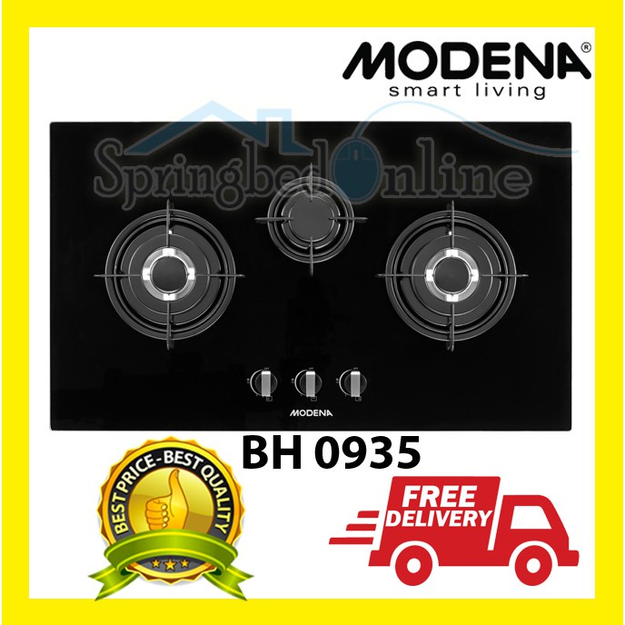 Modena Kompor Tanam / Built-In Hob Gas 90 Cm, 3 Tungku Bh 0935 Harga Pabrik