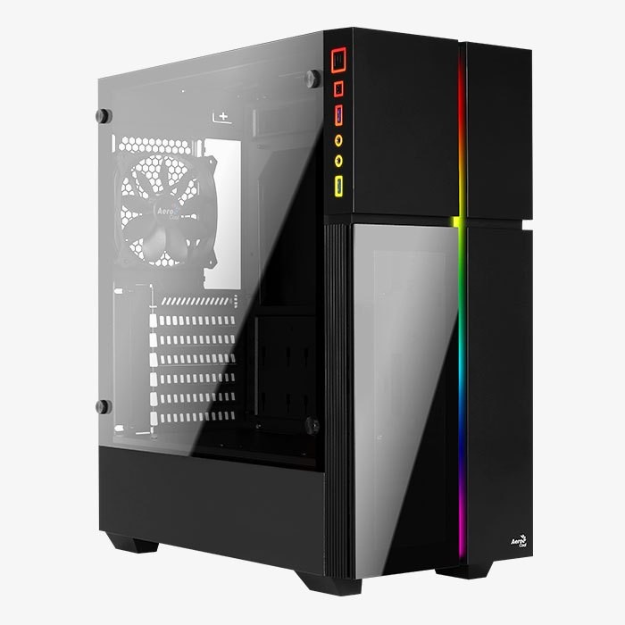 Aerocool PLAYA RGB Gaming Case ATX Tempered Glass 1 Fans 120mm