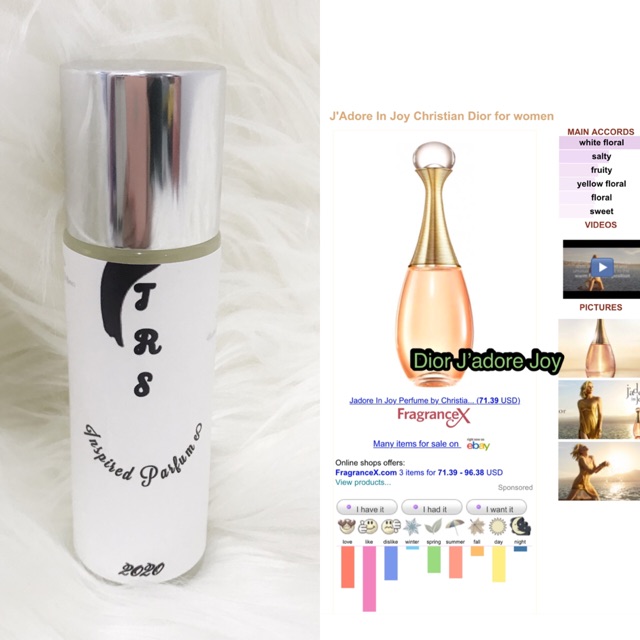 Trs Brand Insipred Parfume by Jador* in Joy Dior