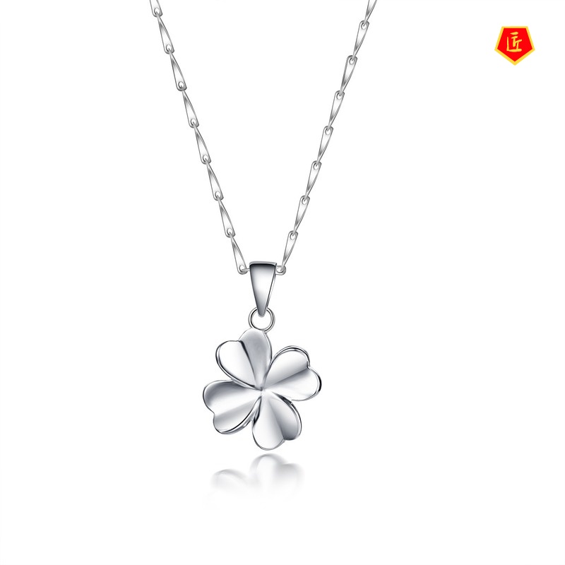 [Ready Stock]Korean Retro Simple Four-Leaf Clover Women's Necklace Fashion