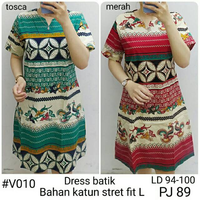 V010 DRESS BATIK WANITA PAKAIAN WANITA BATIK DRESS