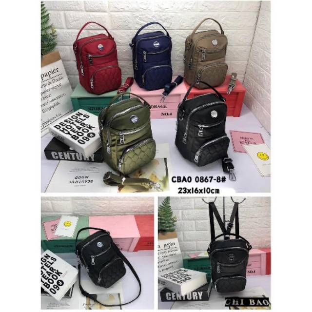 TAS WANITA IMPORT CHIBAO 0867-8 3 FUNGSI JINJING SELEMPANG RANSEL