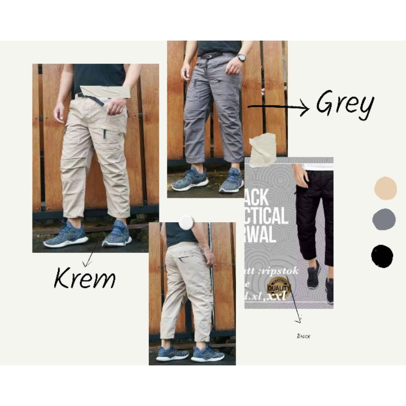 CELANA SIRWAL MUSLIM MODEL CARGO PRIA BAHAN RIPSTOK EDISI LEBARAN