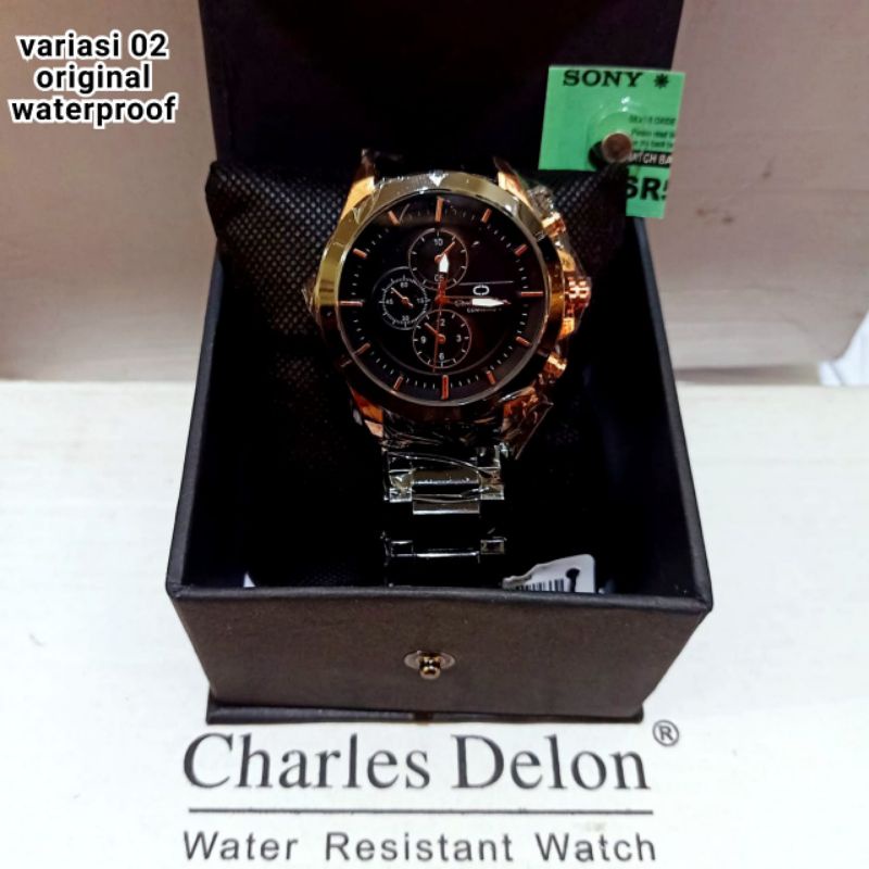 jam tangan Charles delon Rante cowok original waterproof by zellshop