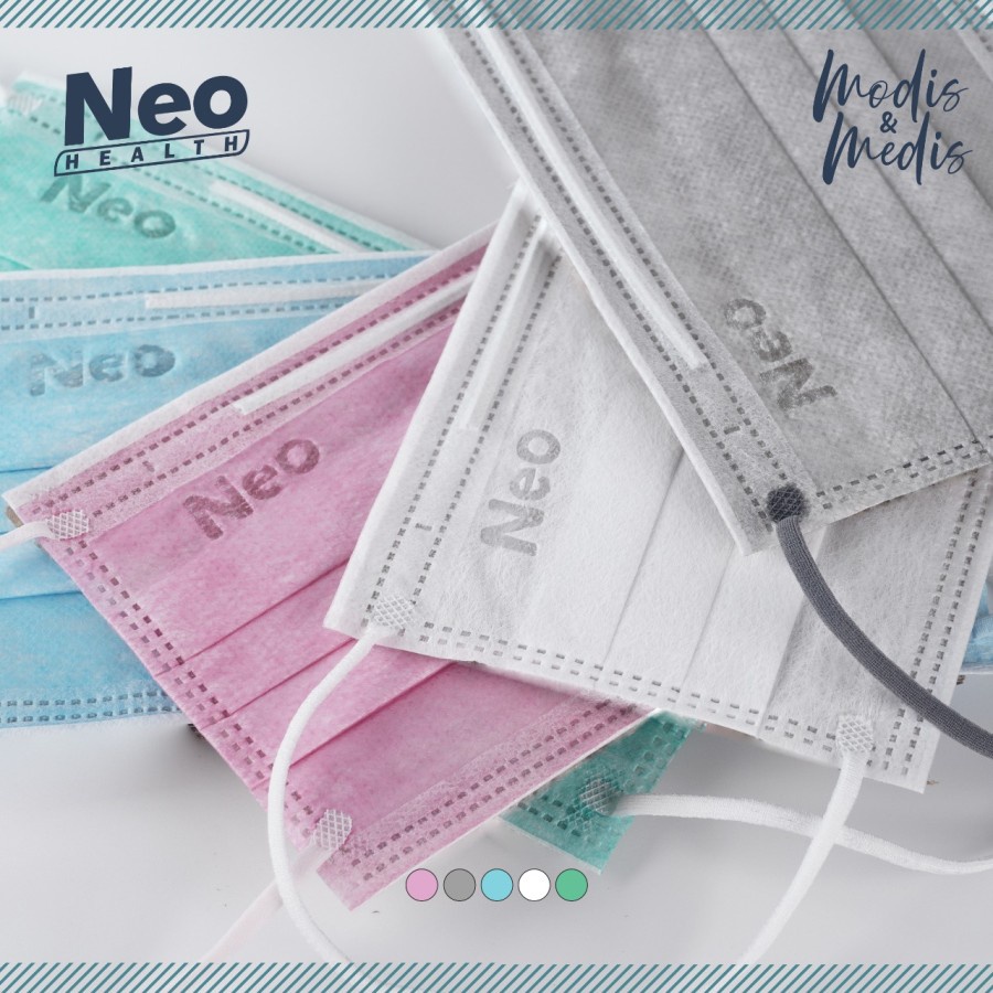 Masker Neo Medis &amp; Modis 3 ply isi 50 pcs Warna Mix Dalam 1 Box