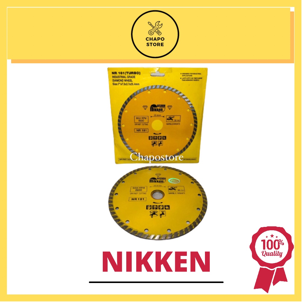 Nikken resibon NR181 diamond cutting wheel turbo 7” inch mata gerinda potong keramik mata pisau potong keramik