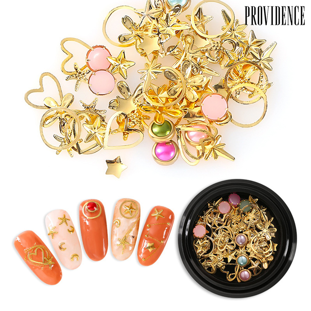 Providence Nail Bubble Beads Easy to Stick DIY Metal Colorful Nail Ball Sticker Ornaments for Female