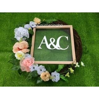 Wreath pernikahan lamaran wedding backdrop dekorasi ...