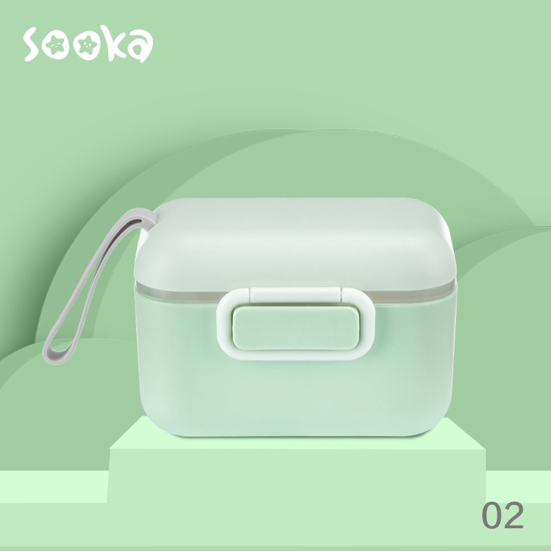 SOOKA Kotak Penyimpanan Susu Bubuk Bayi + Sendok Sealed Anti Tumpah BPA Free SK-ECC1073