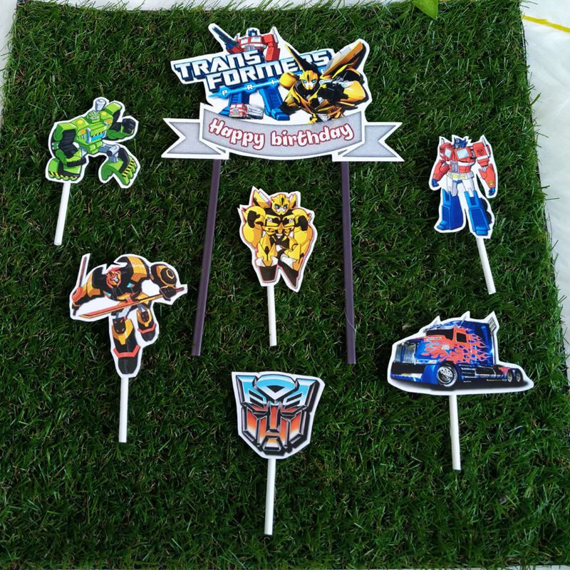 Jual Topper cake Transformer happy birthday hiasan kue ulang tahun