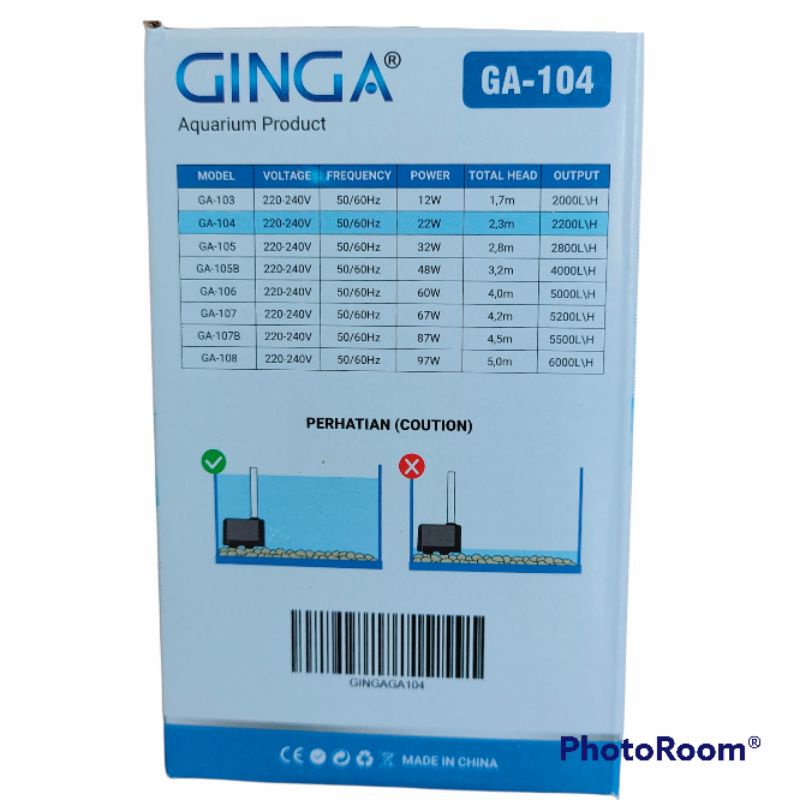 PROMO GINGA104 GA-104 Pompa Celup Filter Kolam Aquarium Aquascape Hidroponik Low Watt Power head Submersible Pump