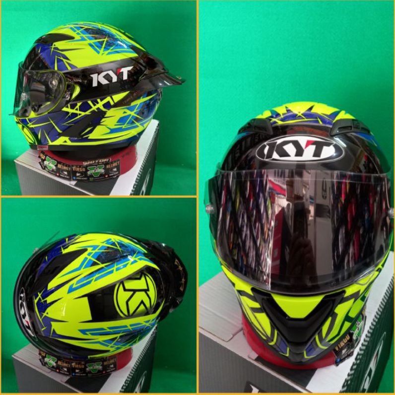 kyt falcon fr spike yellow + tear of + spoiler | paket ganteng termurah