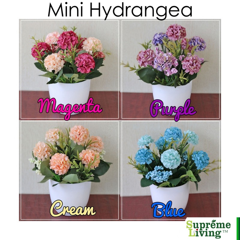 Bunga Plastik Hiasan Dekorasi Rumah Pot - Hydrangea