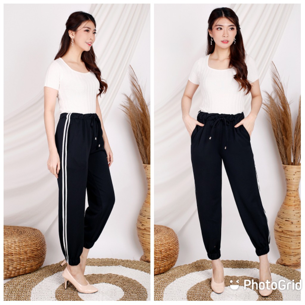 MILANO LIST JOGGER POKET KANAN KIRI/LONG PANTS /TERJANGKAU/FASHION KOREA