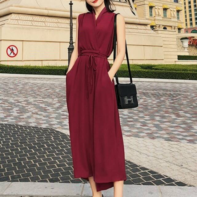 High Quality Jumpsuit Import Red Wine