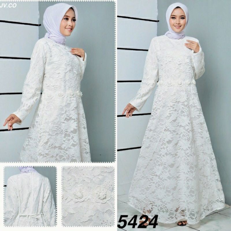Dress Brokat Putih