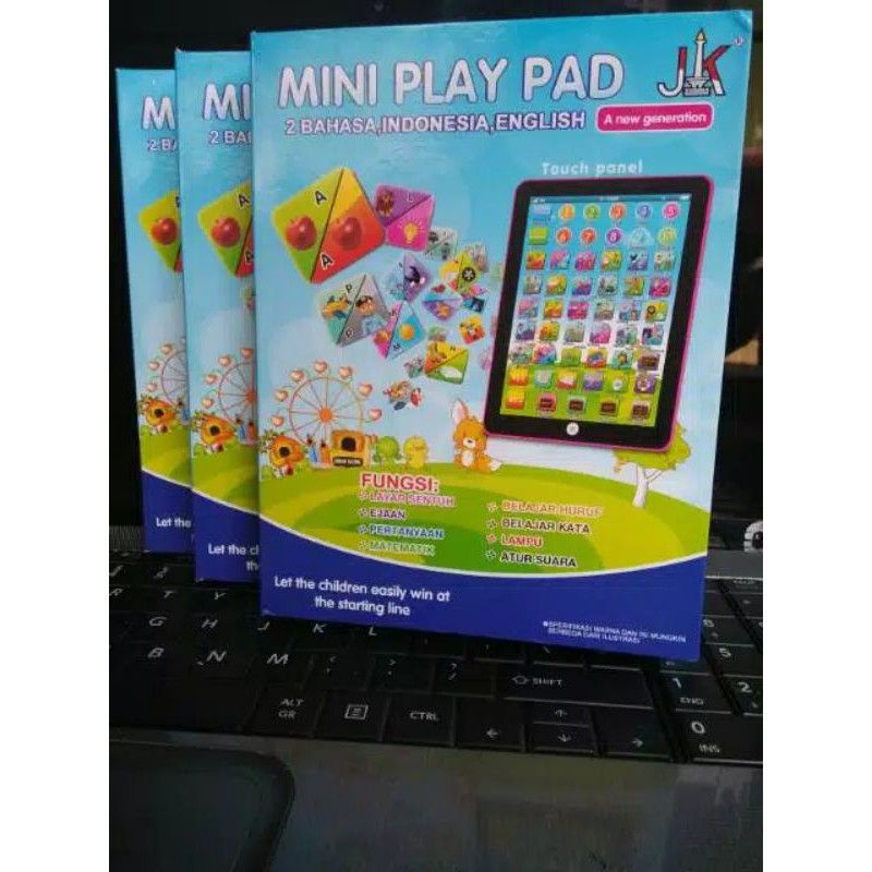 play pad mini 2bahasa indonesian english/mainan playpad/mainan edukasi belajar huruf dan angka