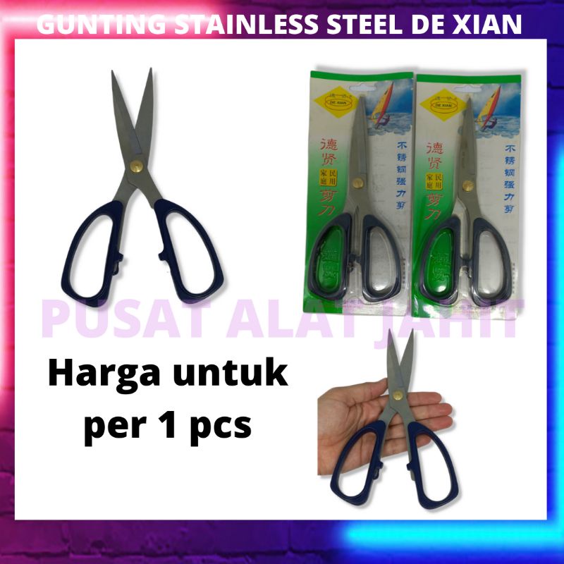 

GUNTING DE XIAN ALAT POTONG STAINLESS STEEL PAPER SCISSORS SHARP BAHAN KAIN KERTAS SERBAGUNA BESAR TAJAM BAGUS KUAT ENAK GAGANG HITAM DE XIAN DEXIAN