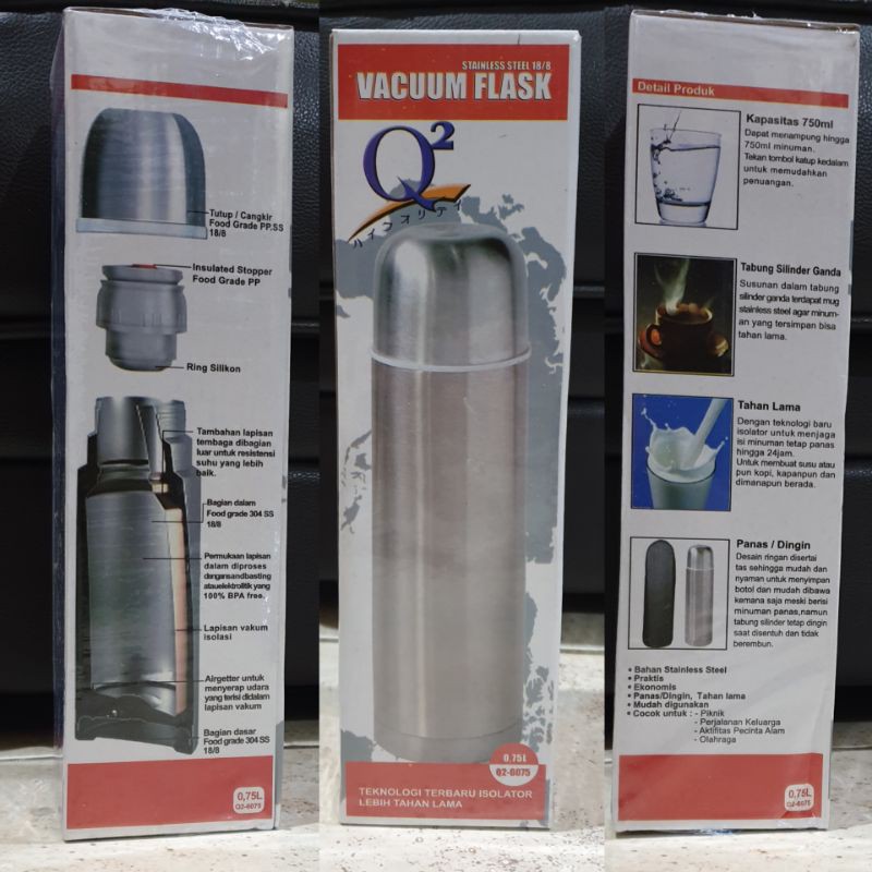 Thermos Q2-6075 0.75 Liter (750ml) Vacum Flask