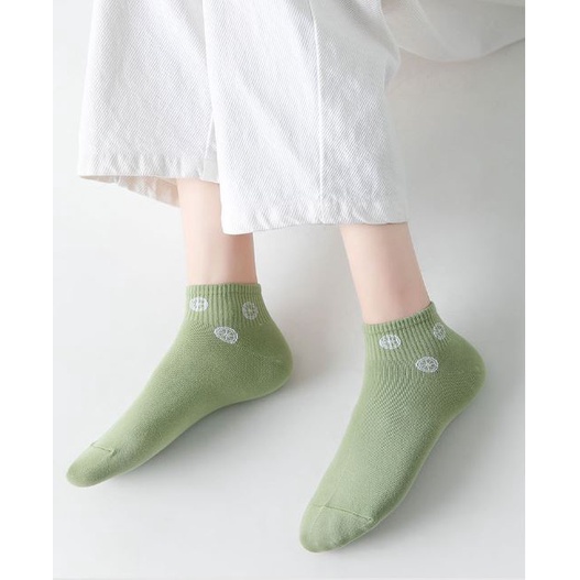 RSB KK199 Kaos Kaki Wanita Motif Lime Semata Kaki Kaos Kaki Pendek Japanese Ankle Socks Korean