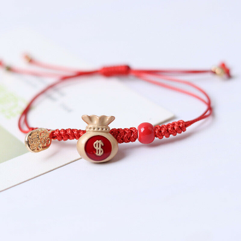 Year of the Ox Cute Cow Handmade Rope Ceramic Braided Bracelet