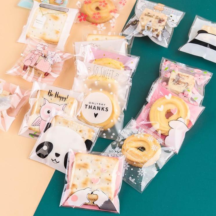 

Produk Terkeren Hari 100pcs Plastik cookies 7x7 plastik kue lucu animal character plastik packing cookies tpjc151