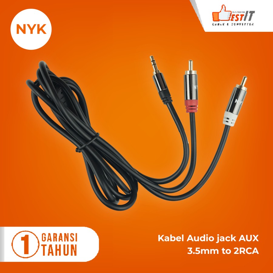 Kabel Audio 3,5m to RCA 2 Gold Plated 1.5 Meter NYK