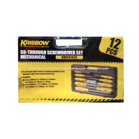 Krisbow Screwdriver Set 12pcs Perkakas Mekanik Set Obeng 1set Screw Driver Membuka Mengencangkan Baut Kris Bow