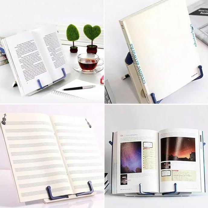 

Penyangga Penahan Dudukan Sandara Buku Berdiri / Book Holder Terlaris
