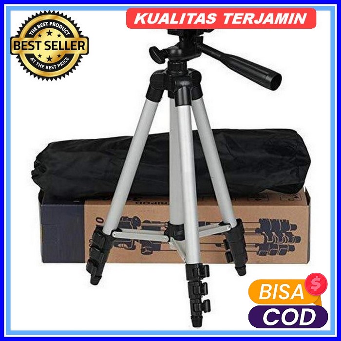 Tripod Tongsis Bluetooth Remot Selfie Stick Led Tripot Handphone Murah Tripod Hp Kamera Vlog Tm-Trip