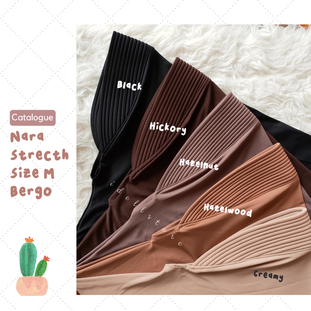 Nara Daily Stretch Bergo size M (Menutup dada) • Bergo Jersey Premium untuk Sekolah dan Olahraga